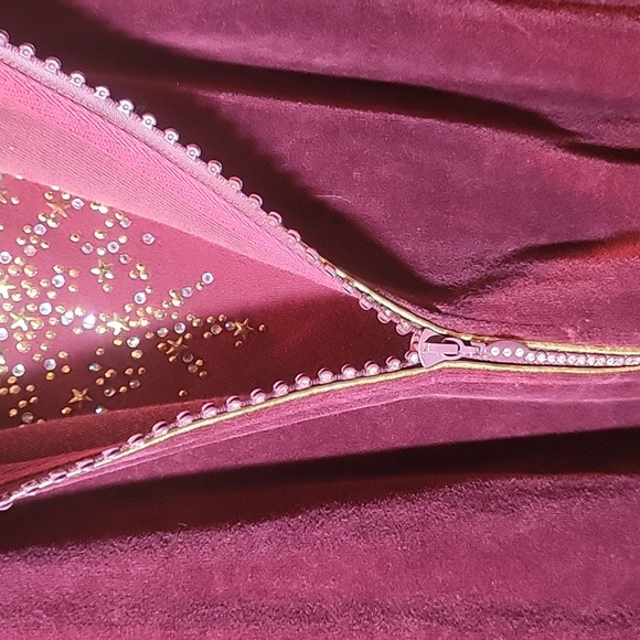 Quacker Factory Set Velour Bedazzled Full Zip Track Jacket with Top 3X Gold - Picture 5 of 8